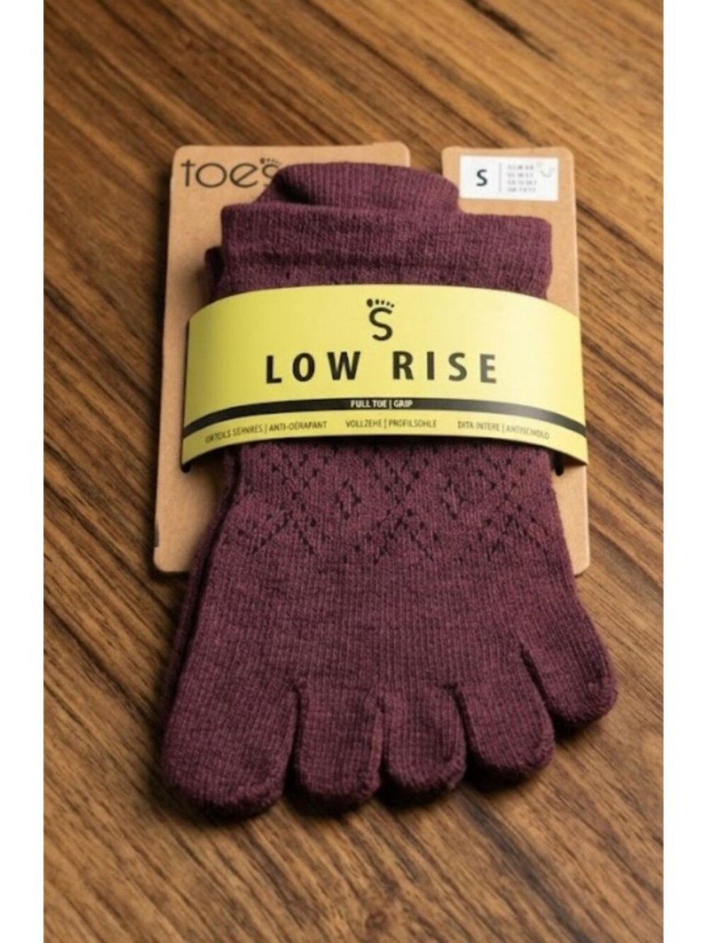 Toesox Organic Cotton Low Rise Full Toe Grip Socks Size Small-Vixen